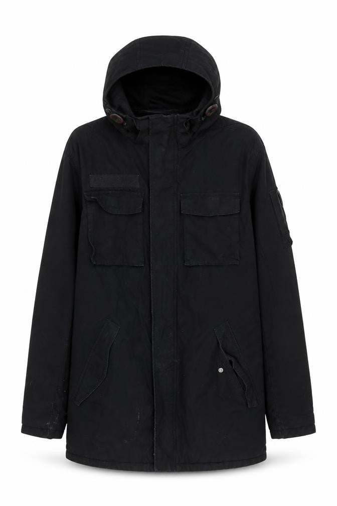 Womens UK Size 12 H&M Black Parka Coat