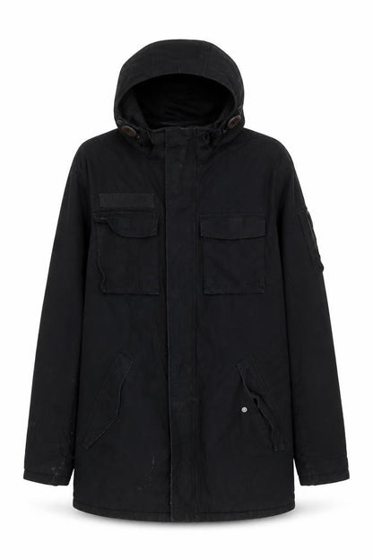Womens UK Size 12 H&M Black Parka Coat