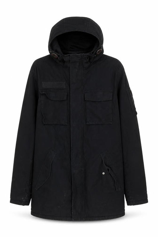 Womens UK Size 12 H&M Black Parka Coat