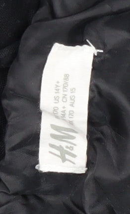 Womens UK Size 12 H&M Black Parka Coat