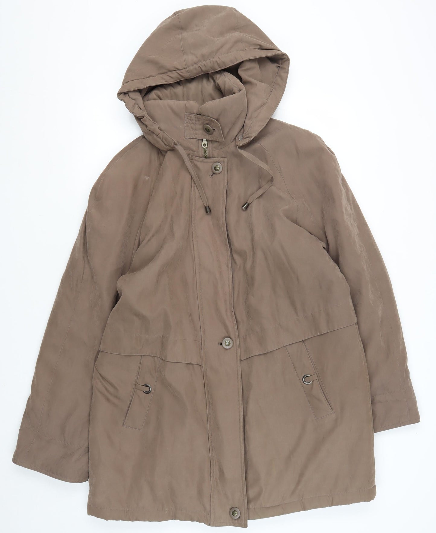 Klass Women’s Brown Parka Coat, Size M, Hooded & Pockets