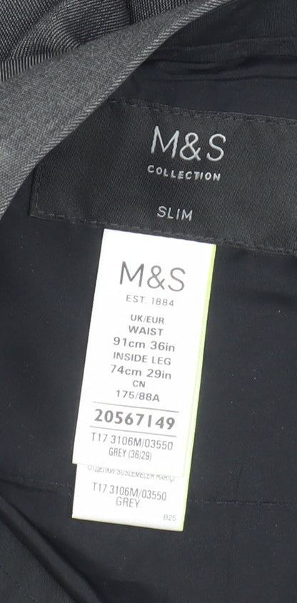 Marks and Spencer Men's Grey Slim Dress Pants Size 36