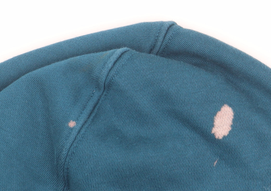 Adidas Women's Blue L Hoodie with Logo and Drawstring