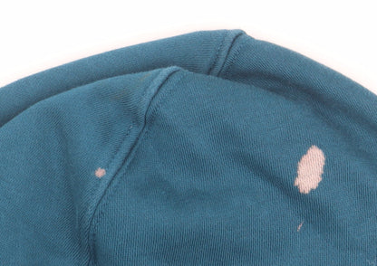 Adidas Women's Blue L Hoodie with Logo and Drawstring