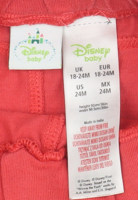 Disney Red Unisex Baby Jogger Shorts 18-24 Months