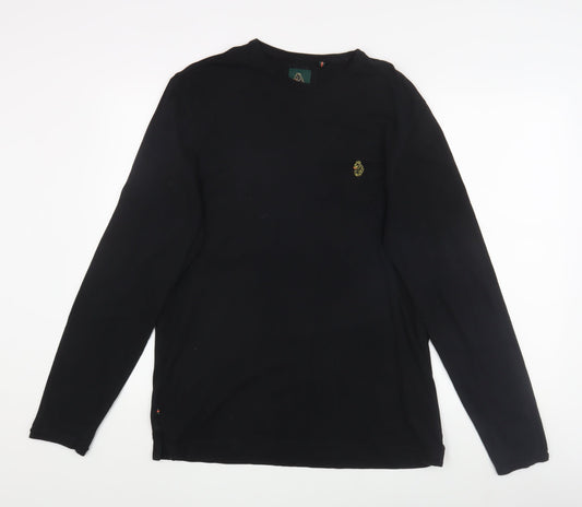 LUKE Sport Men's Black Cotton Jumper, L, Crew Neck