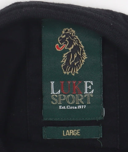 LUKE Sport Men's Black Cotton Jumper, L, Crew Neck