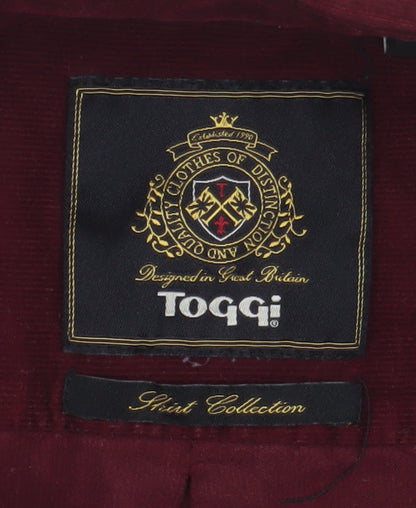 Toggi Men's Red Corduroy Button-Up Shirt