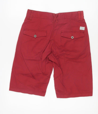 Blue Inc Men's Red Chino Shorts - Casual Slim Fit