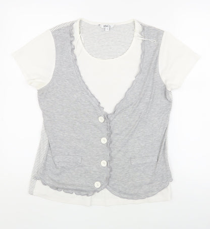 Womens UK Size M M&Co Grey Basic T-Shirt