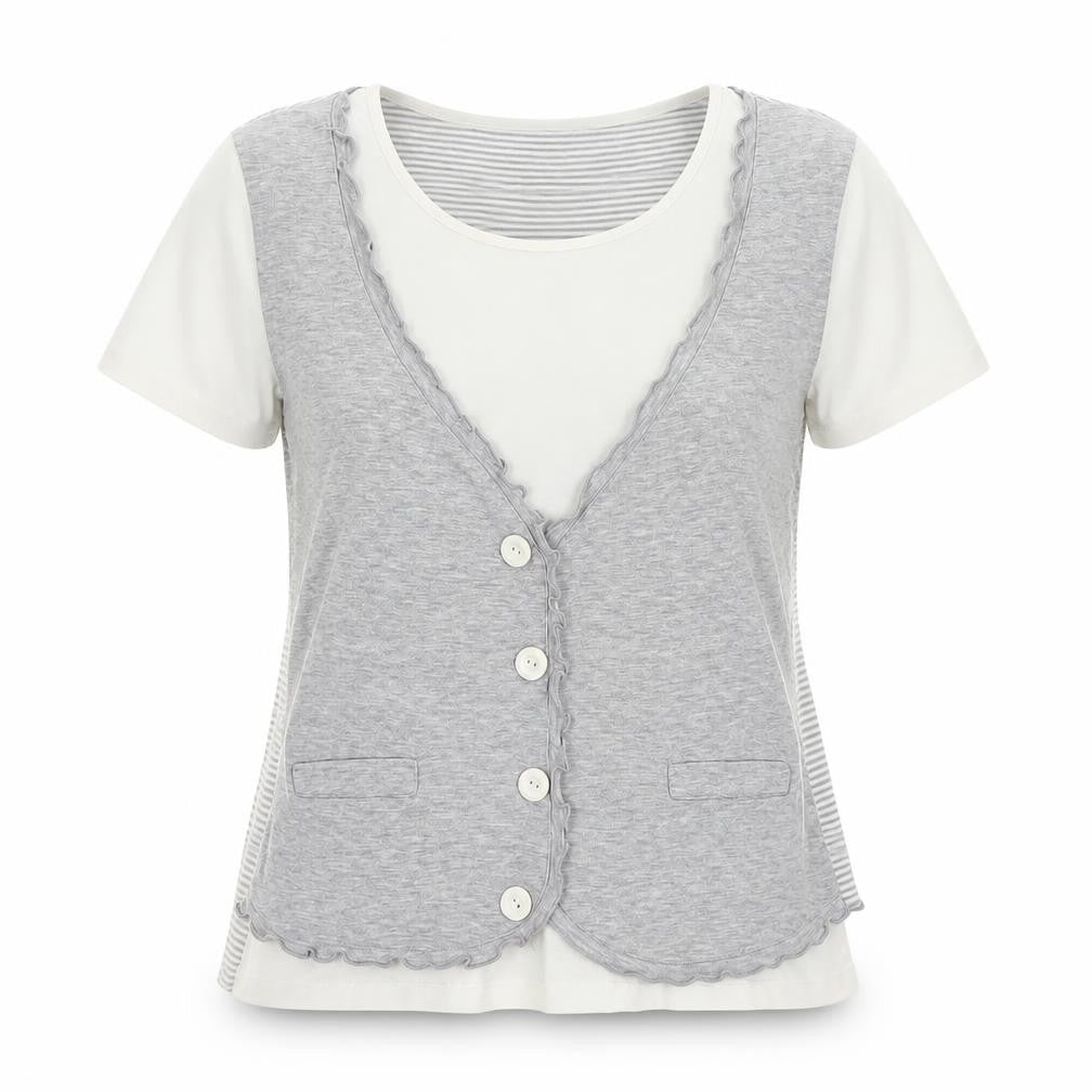 Womens UK Size M M&Co Grey Basic T-Shirt