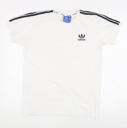 Unisex Adults UK Size M adidas White Basic T-Shirt