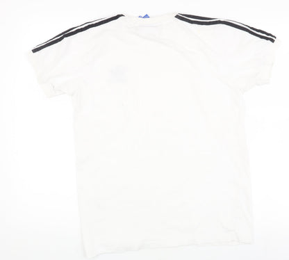 Unisex Adults UK Size M adidas White Basic T-Shirt