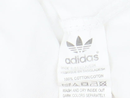 Unisex Adults UK Size M adidas White Basic T-Shirt