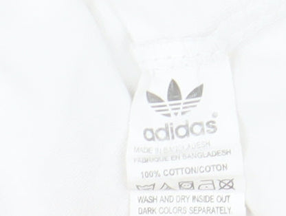 Unisex Adults UK Size M adidas White Basic T-Shirt