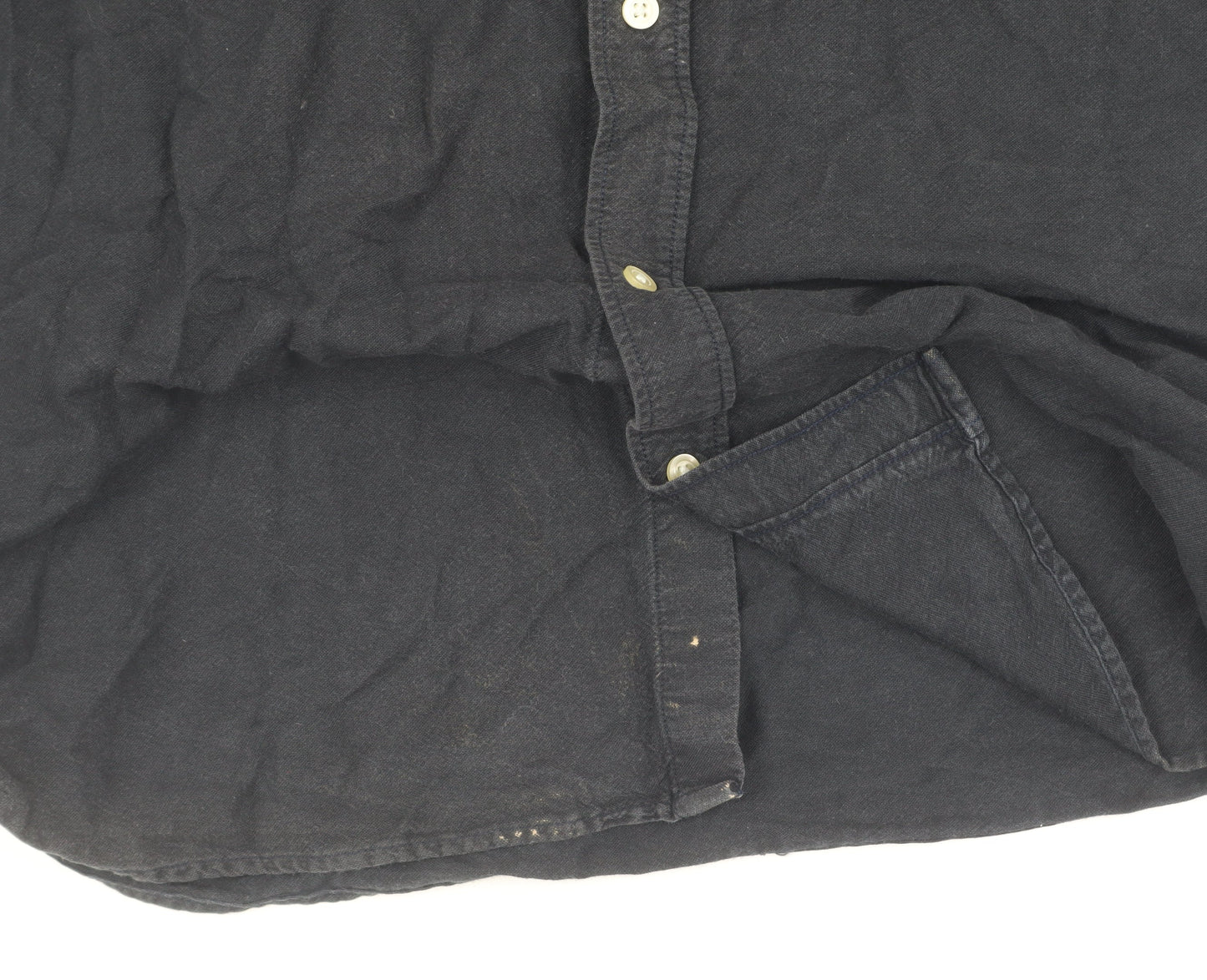 H&M Men's Black Regular Fit Button-Down Shirt L