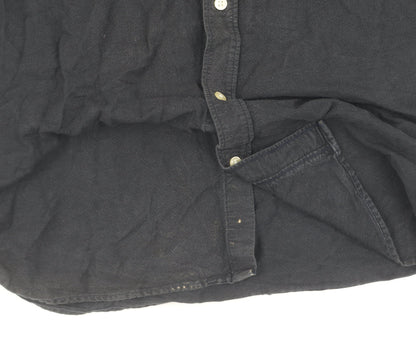 H&M Men's Black Regular Fit Button-Down Shirt L