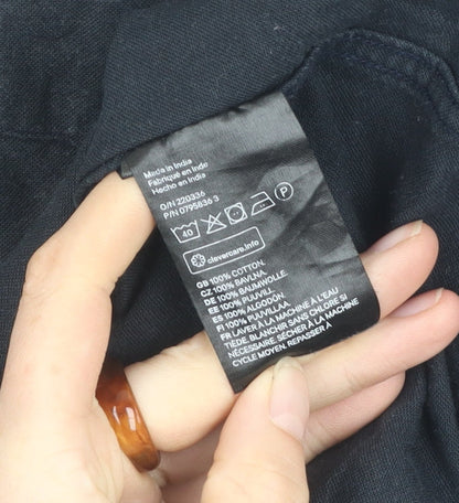 H&M Men's Black Regular Fit Button-Down Shirt L