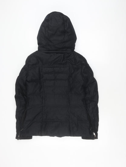 Womens UK Size S Zara Black Puffer Jacket