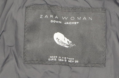 Womens UK Size S Zara Black Puffer Jacket