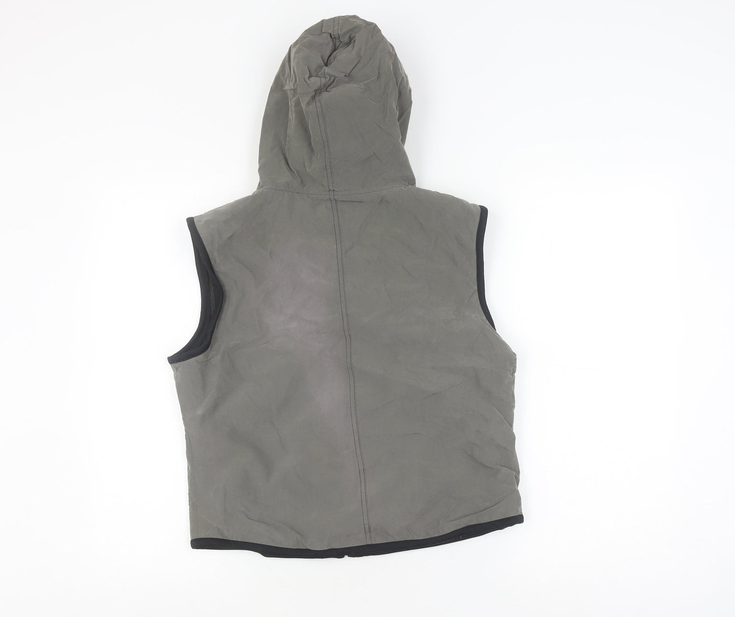 Hooch Boys' Black Sleeveless Hooded Gilet, Size 14, Zip Closure