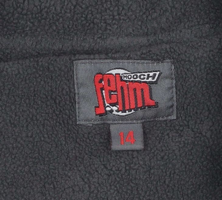 Hooch Boys' Black Sleeveless Hooded Gilet, Size 14, Zip Closure