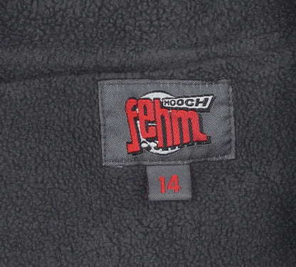 Hooch Boys' Black Sleeveless Hooded Gilet, Size 14, Zip Closure