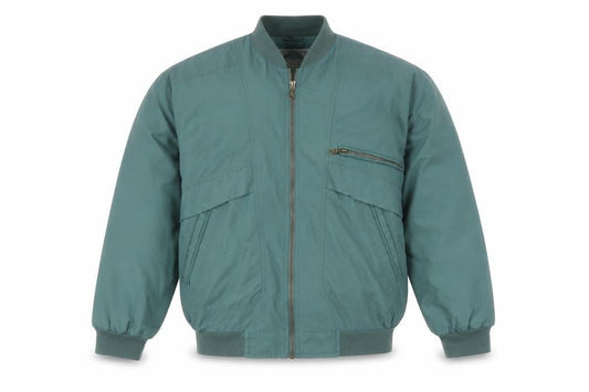 Front view of C&A Men's Green Bomber Jacket, size S, Casual Zip Pockets