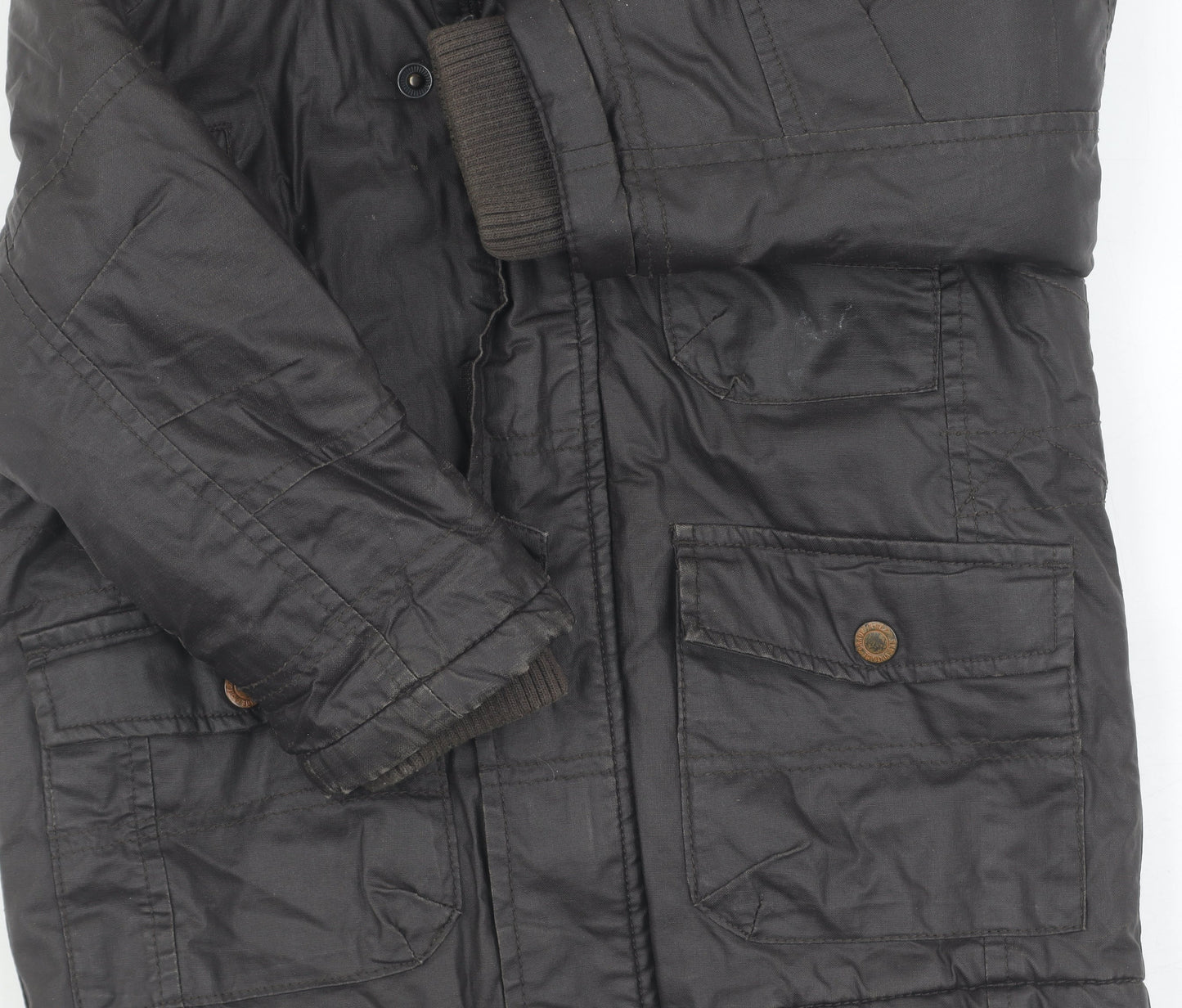 Next Boys Black Parka Coat 2 Years Hooded Mid-Length Autumn