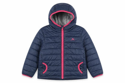 Front view of Decathlon Blue Decathlon Puffer Jacket, Hooded, size 2-3, Years