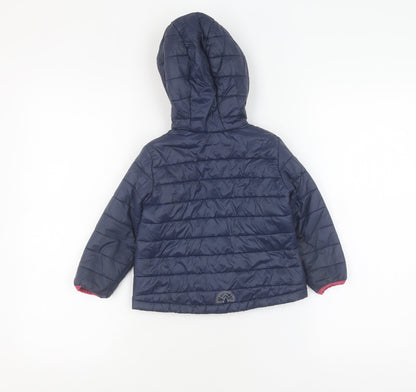 Girls Blue Decathlon Puffer Jacket, Hooded, Size 2-3 Years