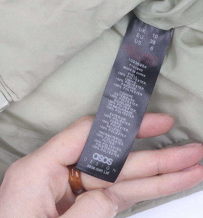 ASOS DESIGN Women’s Green Puffer Jacket Size 38