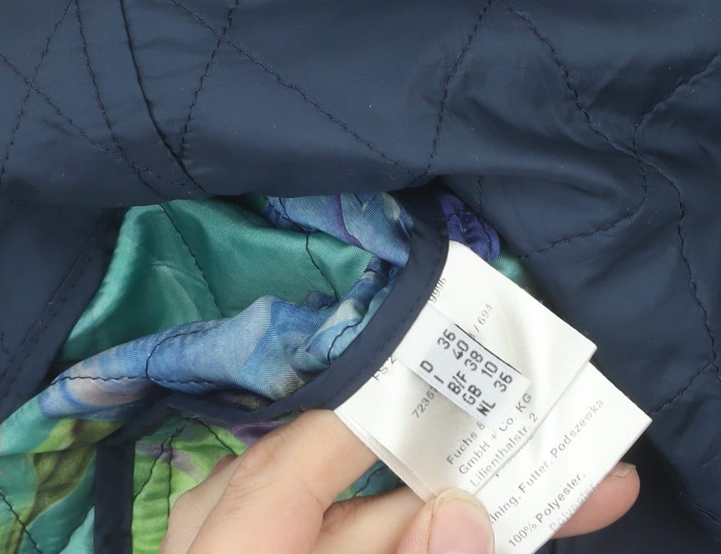 Womens UK Size 8 Fuchs Schmitt Blue Quilted Coat