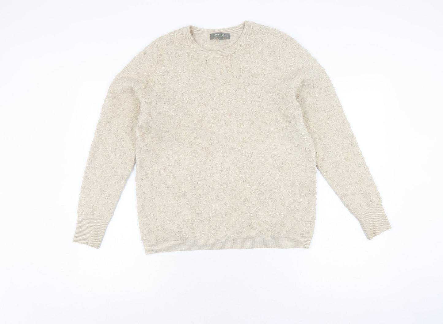 Womens UK Size M Oasis Beige Pullover Jumper