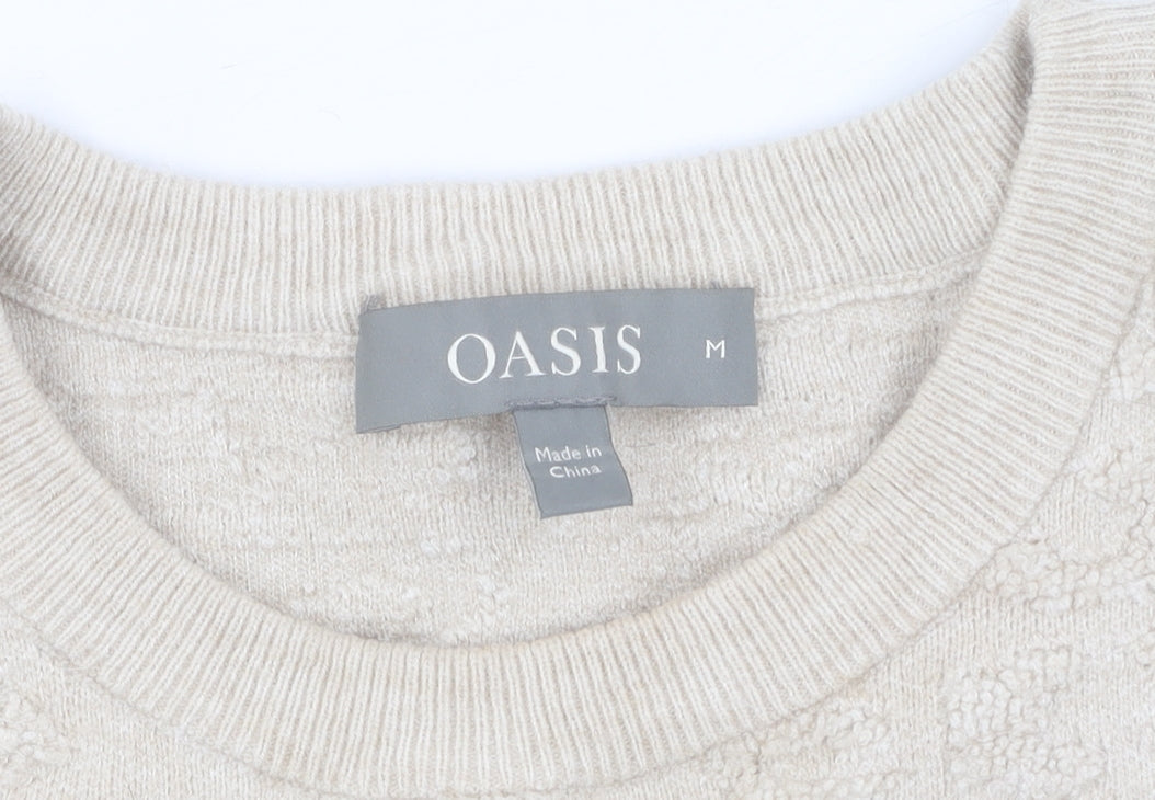 Womens UK Size M Oasis Beige Pullover Jumper