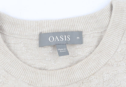 Womens UK Size M Oasis Beige Pullover Jumper