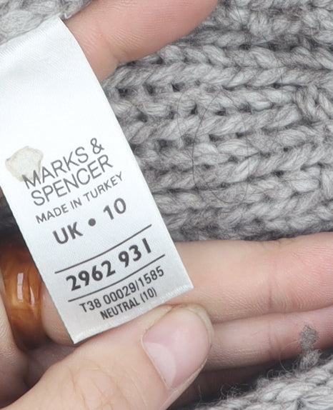 Womens UK Size 10 Marks and Spencer Grey Pullover Jumper