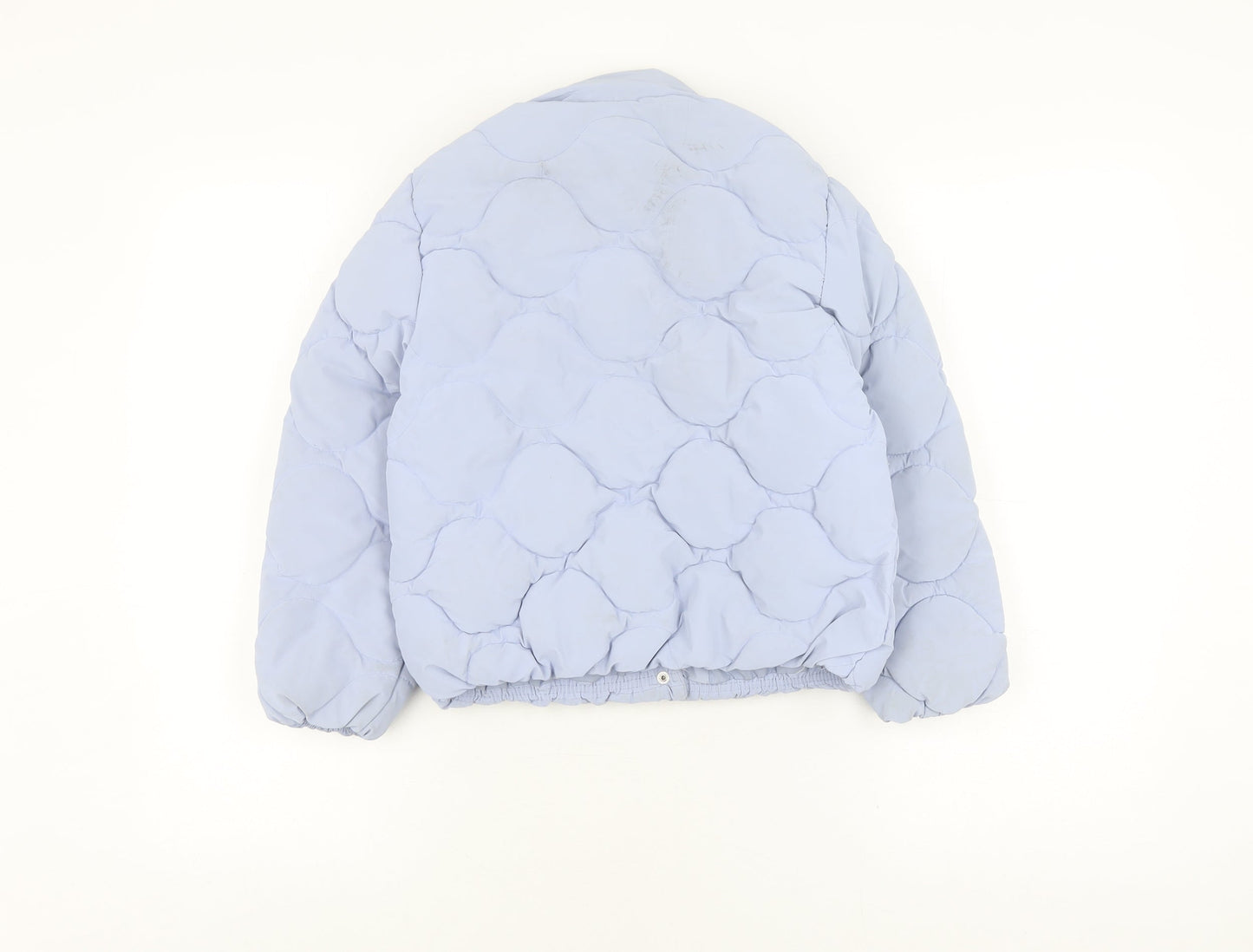 ZARA Girls Blue Quilted Jacket 8 Years Lined Winter