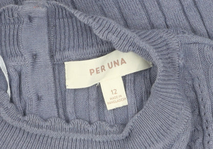 Womens UK Size 12 Marks and Spencer Blue Pullover Jumper