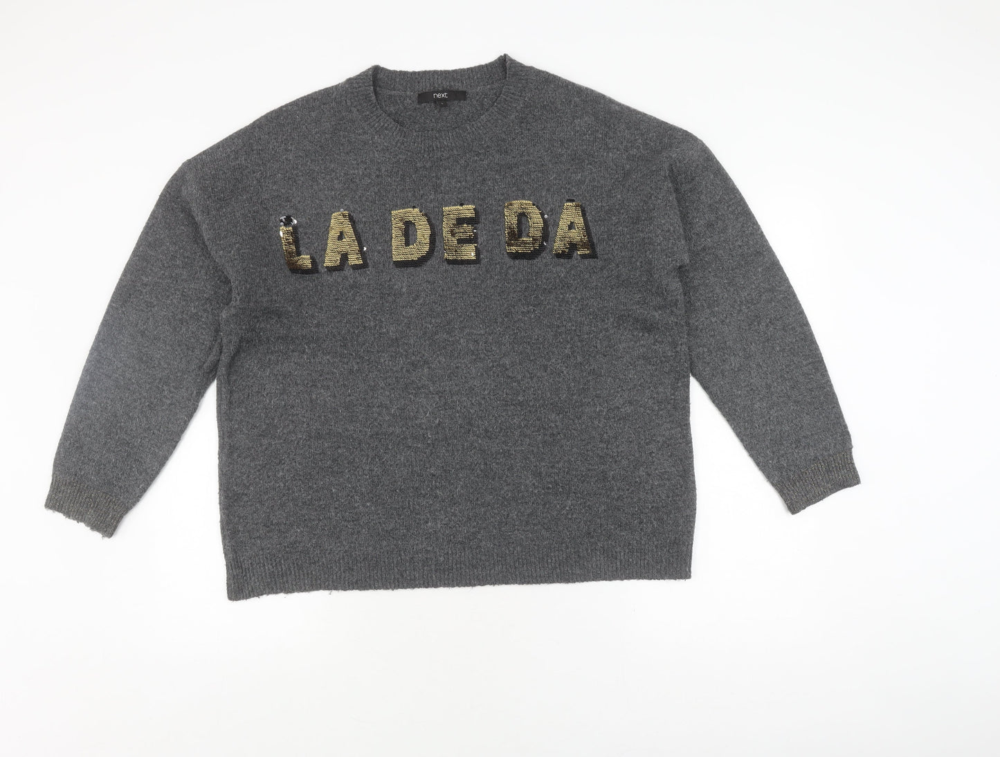 Womens UK Size L NEXT Grey Pullover Jumper