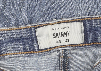 New Look Women's Blue Skinny Distressed Jeans Size 8