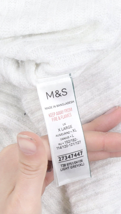 Marks and Spencer Men's Grey XL Roll Neck Jumper