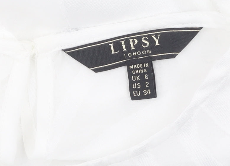 Womens UK Size 6 Lipsy White  Blouse