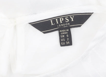 Womens UK Size 6 Lipsy White  Blouse