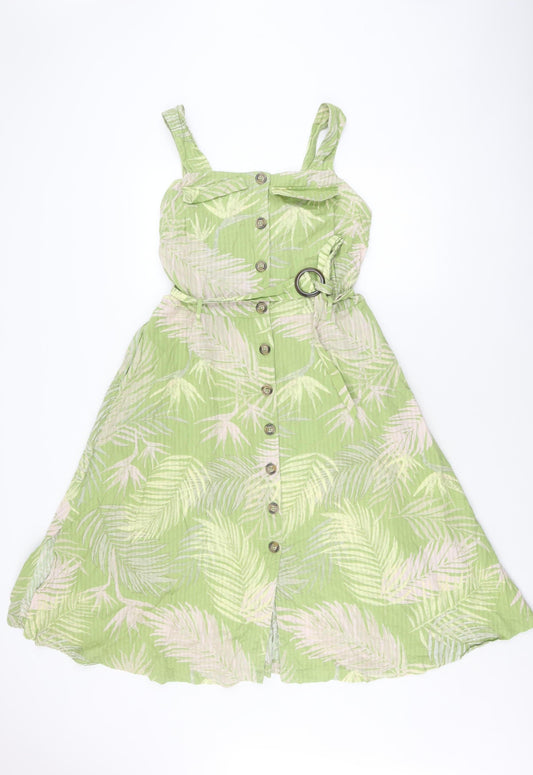 Monsoon Women's Green Floral Sundress, Size 18