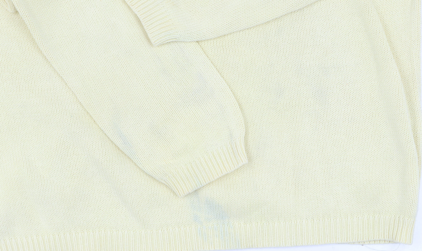 EWM Women's Yellow Crew Neck Cotton Jumper Size L