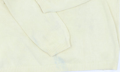 EWM Women's Yellow Crew Neck Cotton Jumper Size L