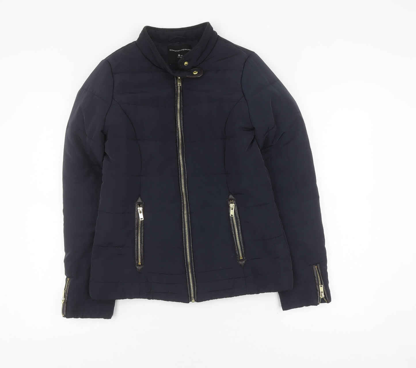 Womens UK Size 8 Dorothy Perkins Black Puffer Jacket