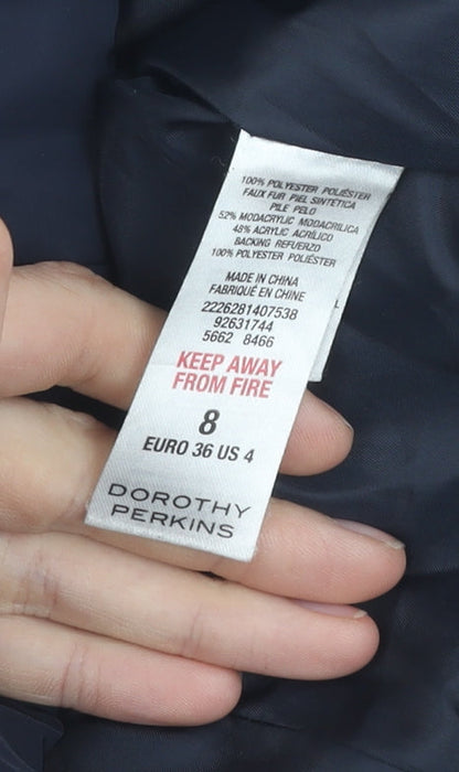 Womens UK Size 8 Dorothy Perkins Black Puffer Jacket