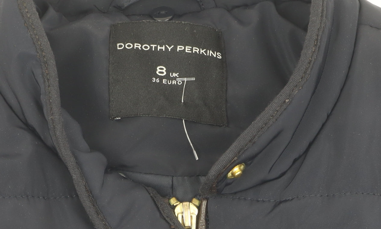 Womens UK Size 8 Dorothy Perkins Black Puffer Jacket